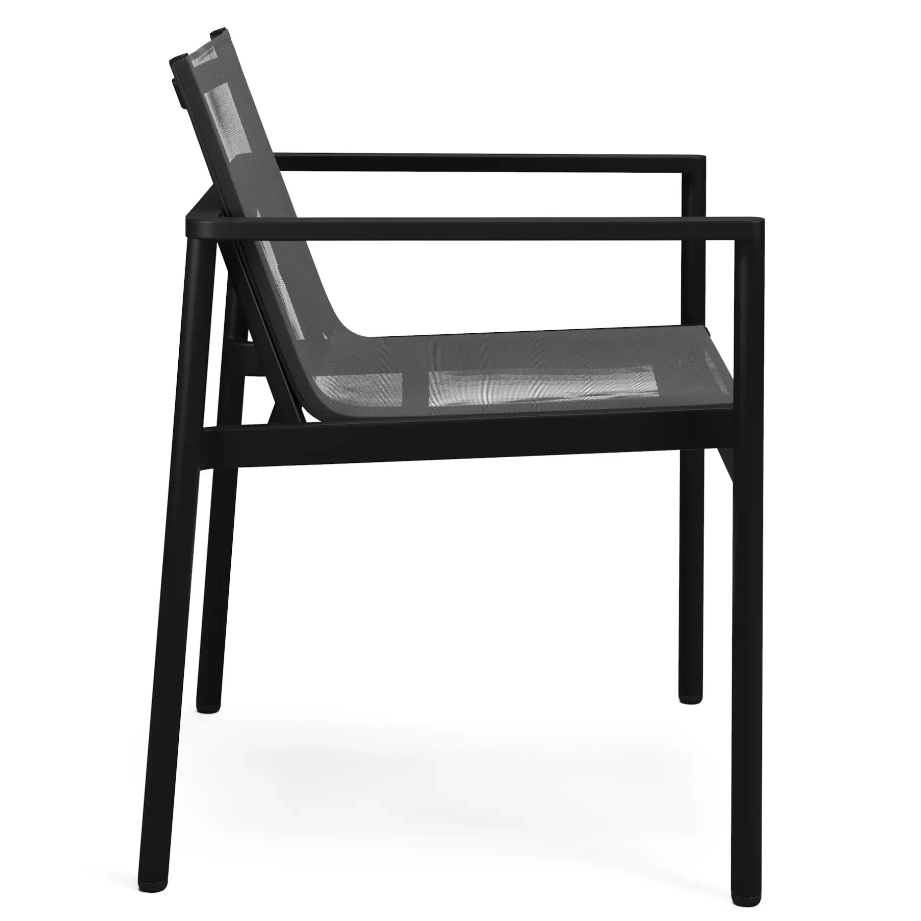 Tola Outdoor Stackable Textilene Dining Armchair - Black