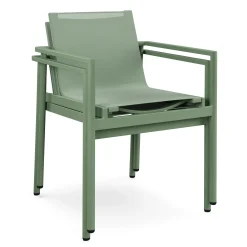 Tola Outdoor Stackable Textilene Dining Armchair - Khaki Green