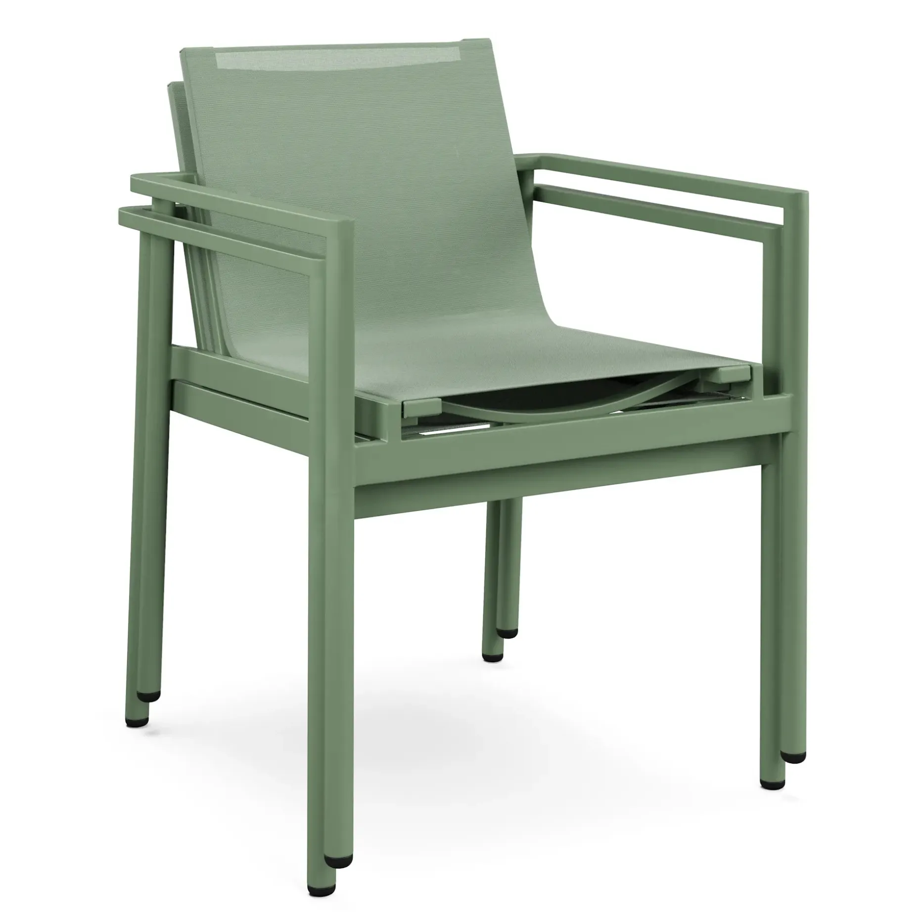Tola Outdoor Stackable Textilene Dining Armchair - Khaki Green
