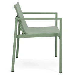 Tola Outdoor Stackable Textilene Dining Armchair - Khaki Green