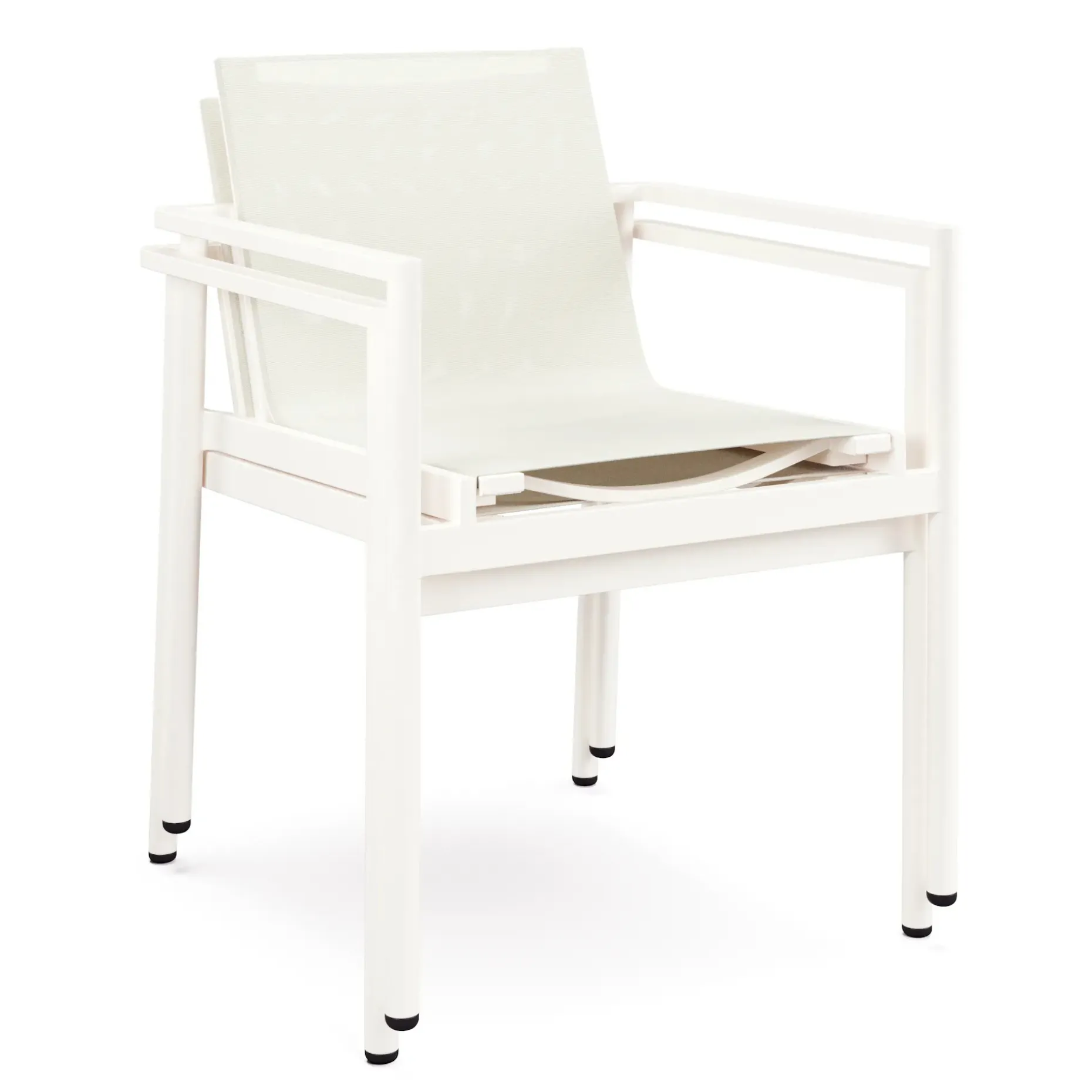 Tola Outdoor Stackable Textilene Dining Armchair - White