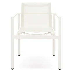 Tola Outdoor Stackable Textilene Dining Armchair - White