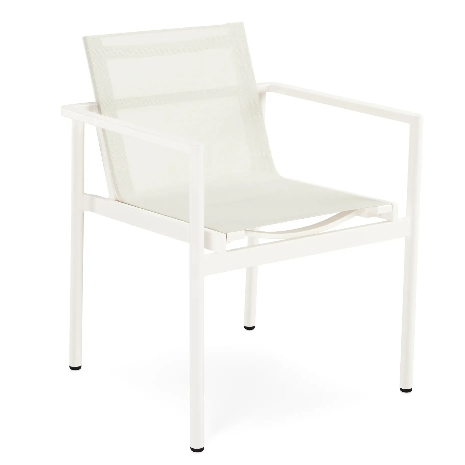Tola Outdoor Stackable Textilene Dining Armchair - White