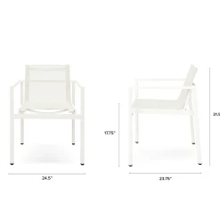 Tola Outdoor Stackable Textilene Dining Armchair - White