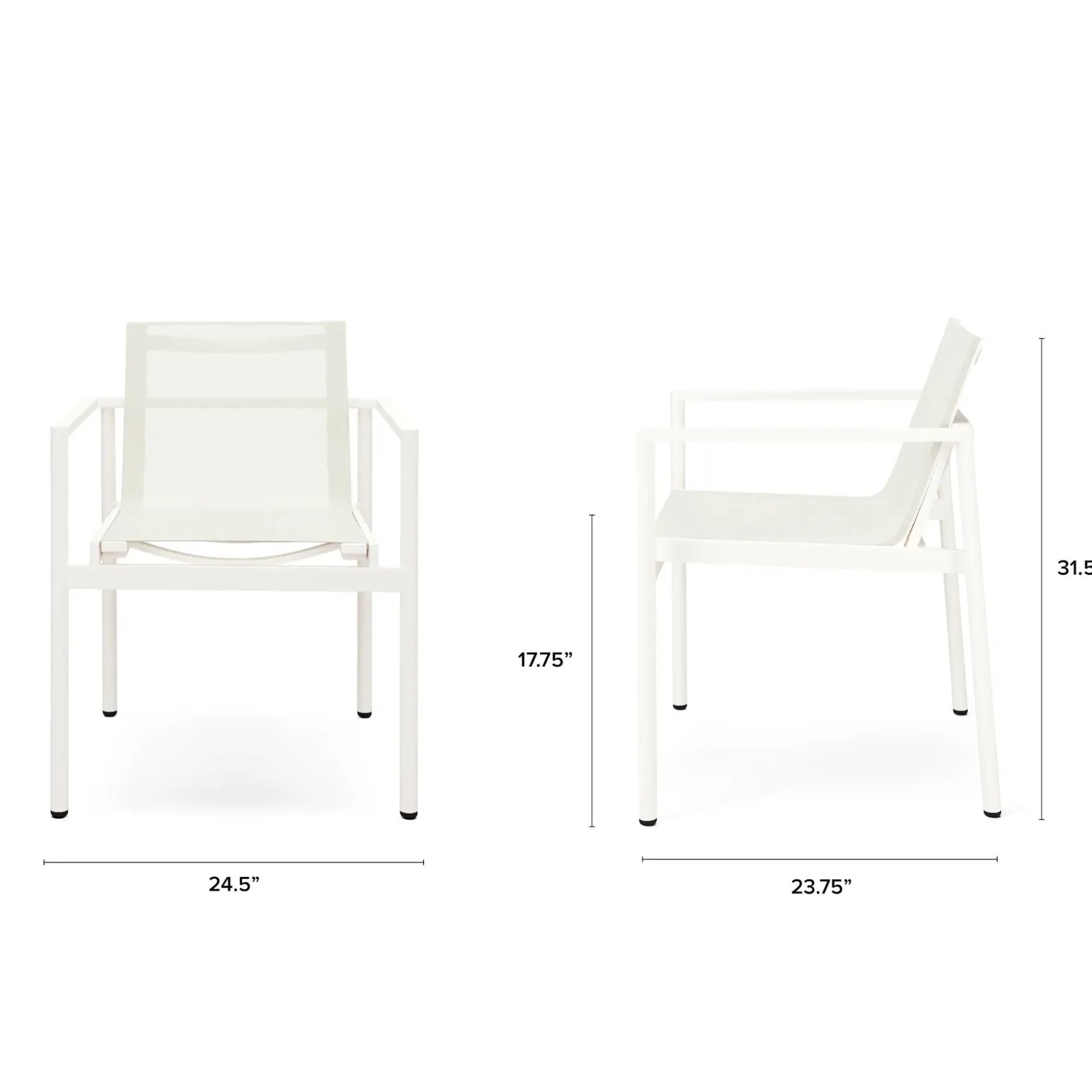 Tola Outdoor Stackable Textilene Dining Armchair - White