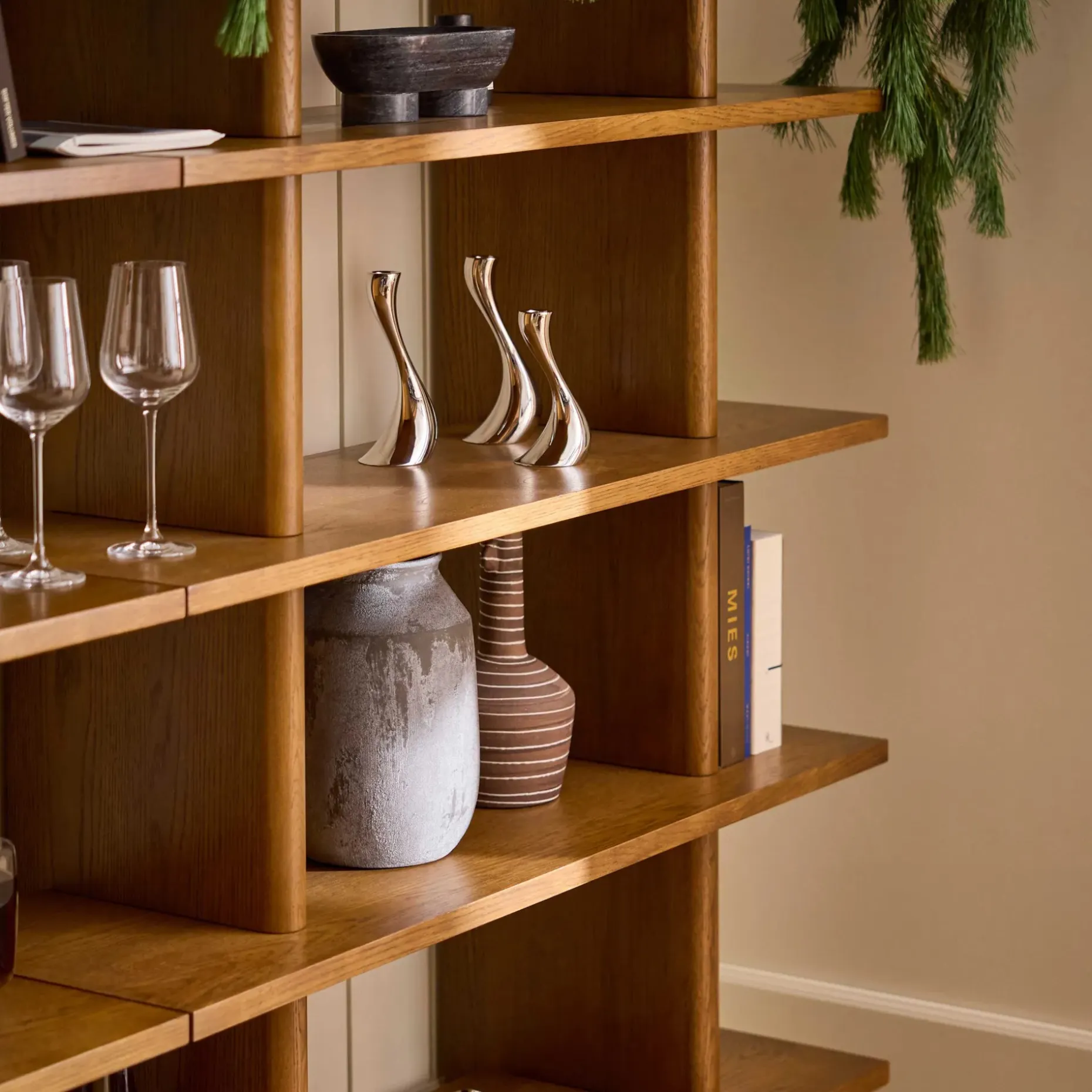 Torme 48" Bookcase, Tall - Smoked Oak