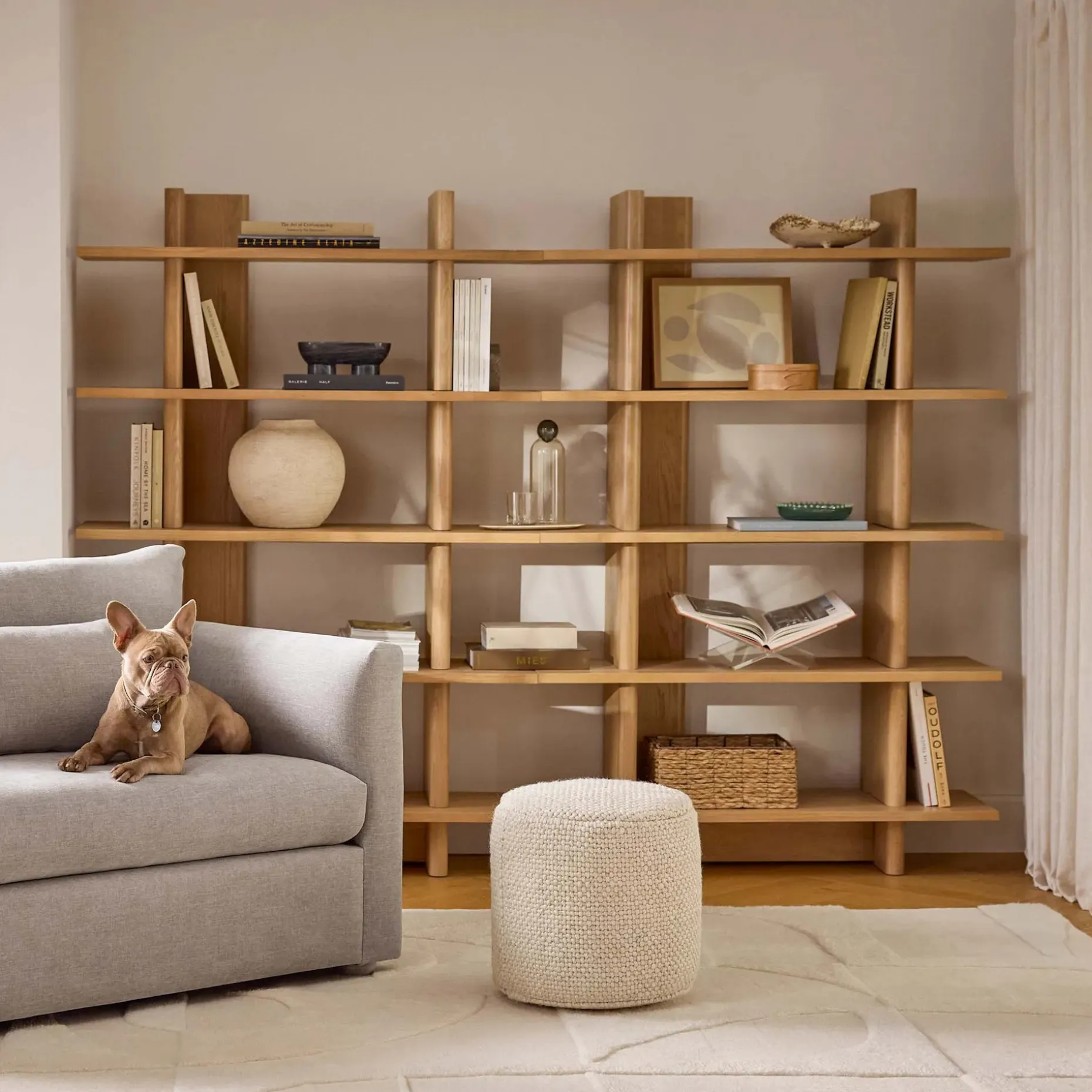 Torme 48" Bookcase, Tall - White Oak