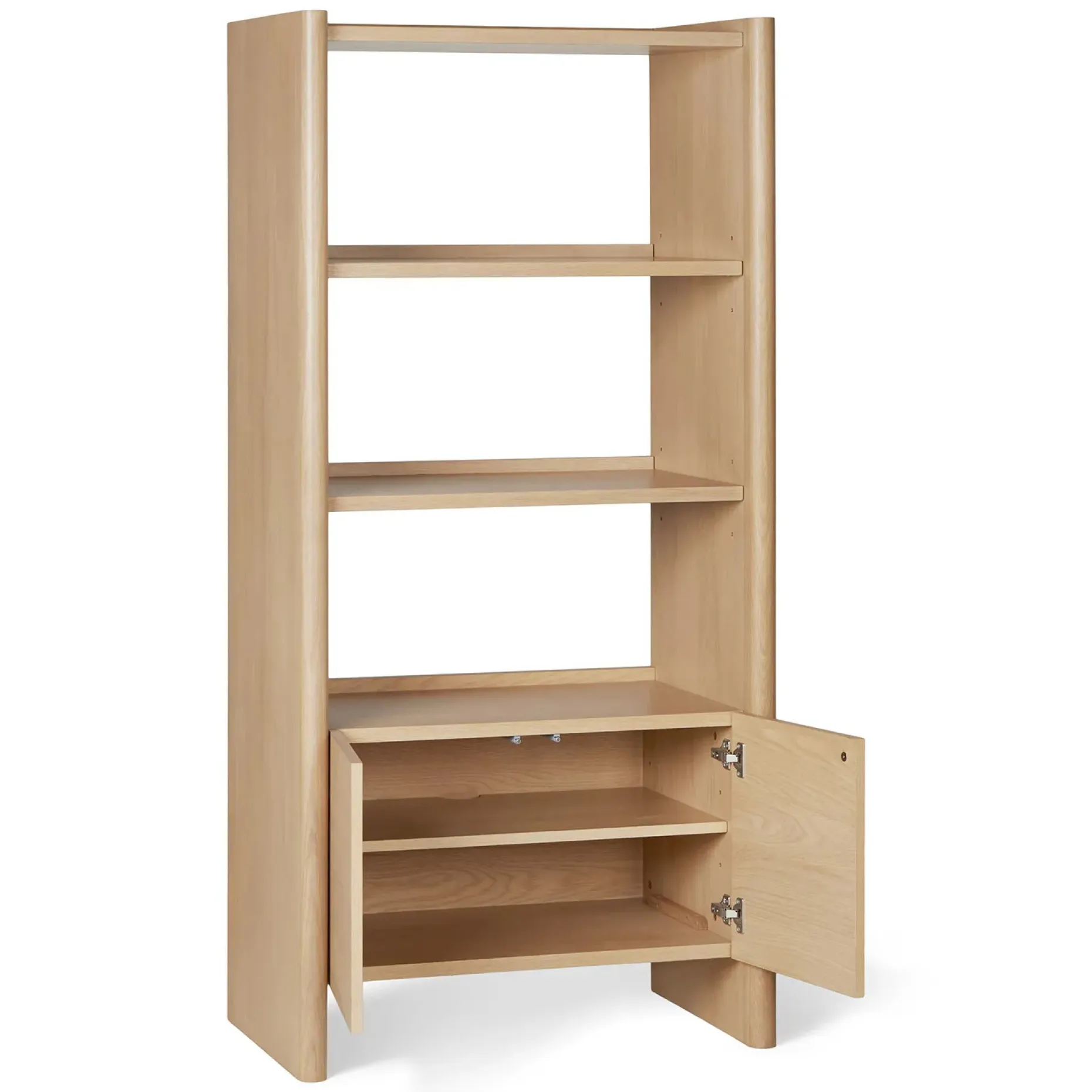 Torme 34" Bookcase with Storage, Tall - White Oak