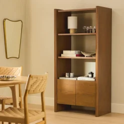 Torme 34" Bookcase with Storage, Tall - Smoked Oak