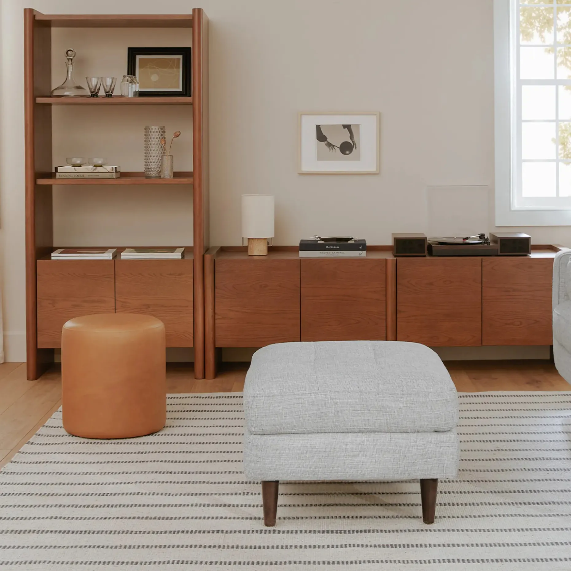Torme 34" Bookcase with Storage, Tall - Smoked Oak