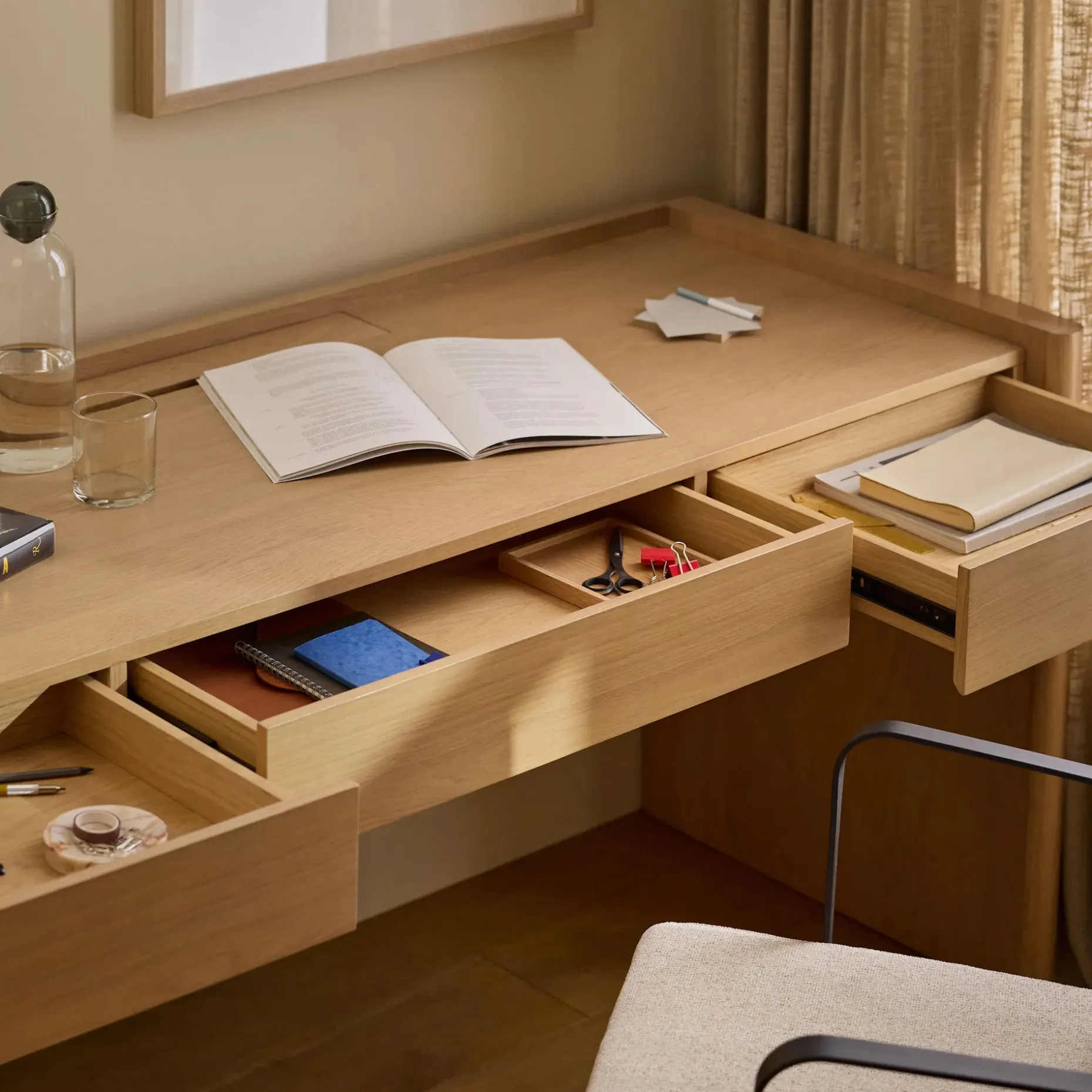Torme 70" Desk - White Oak