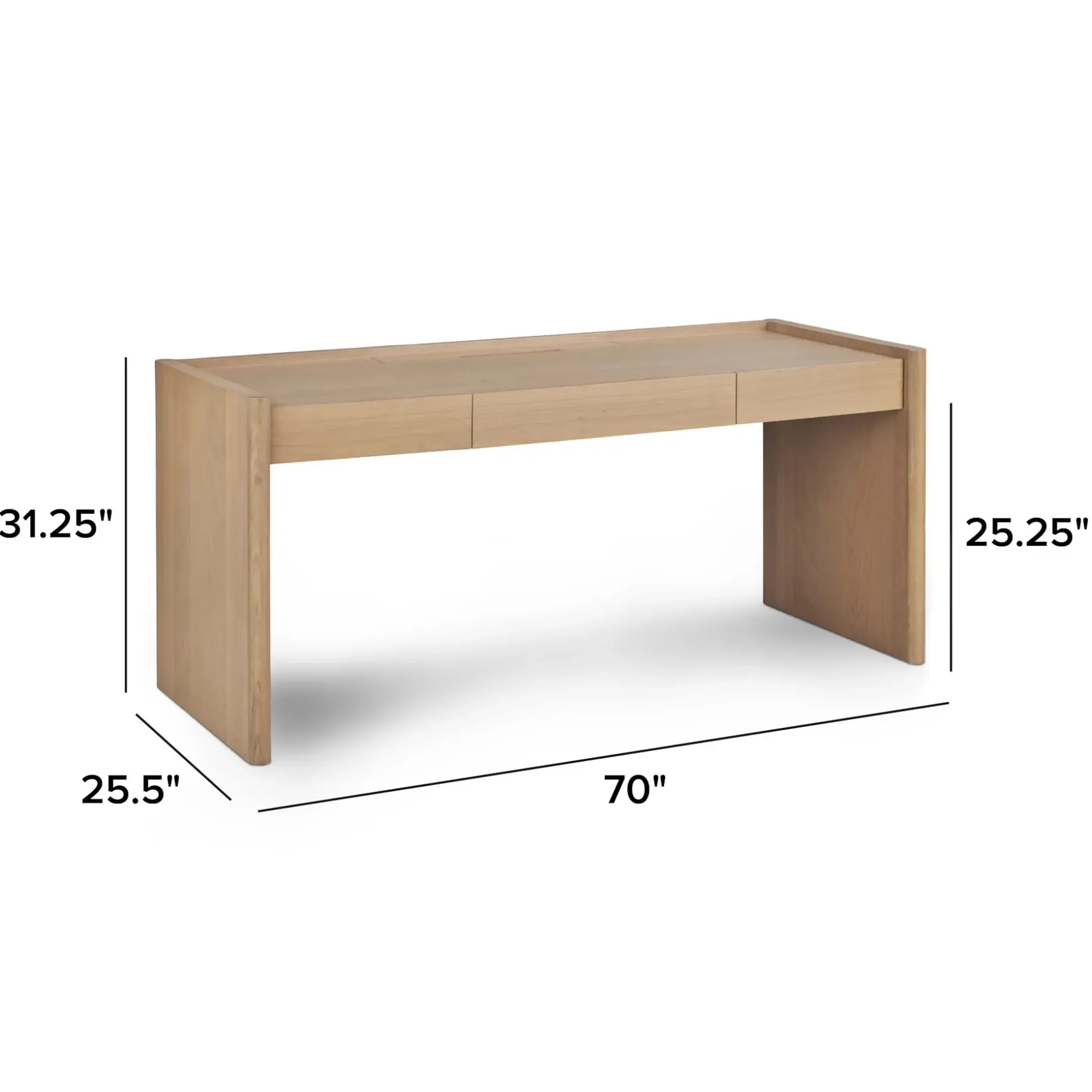 Torme 70" Desk - White Oak