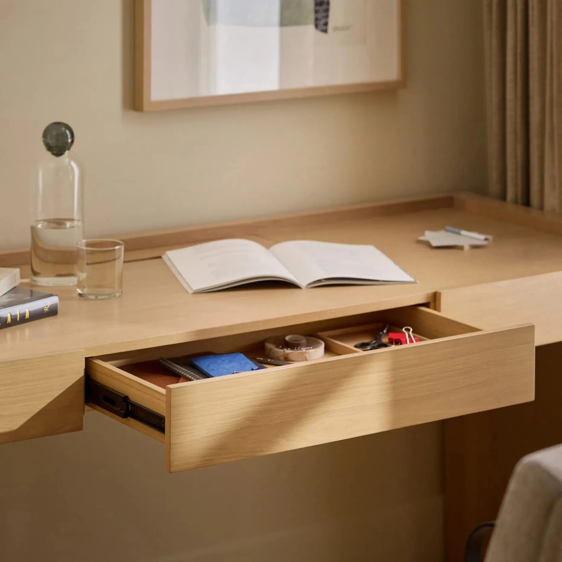 Torme 70" Desk - White Oak