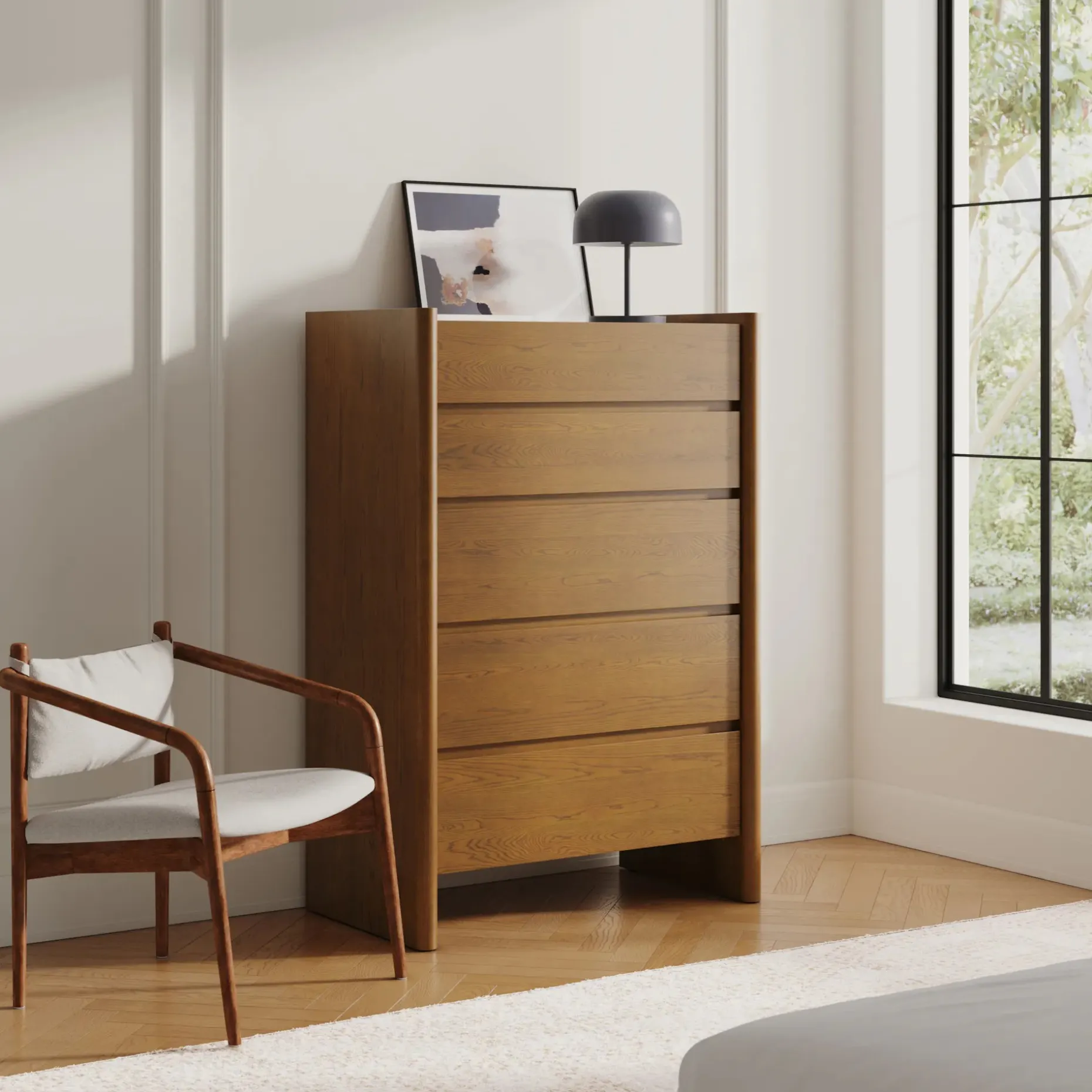Torme 5-Drawer Chest - Smoked Oak