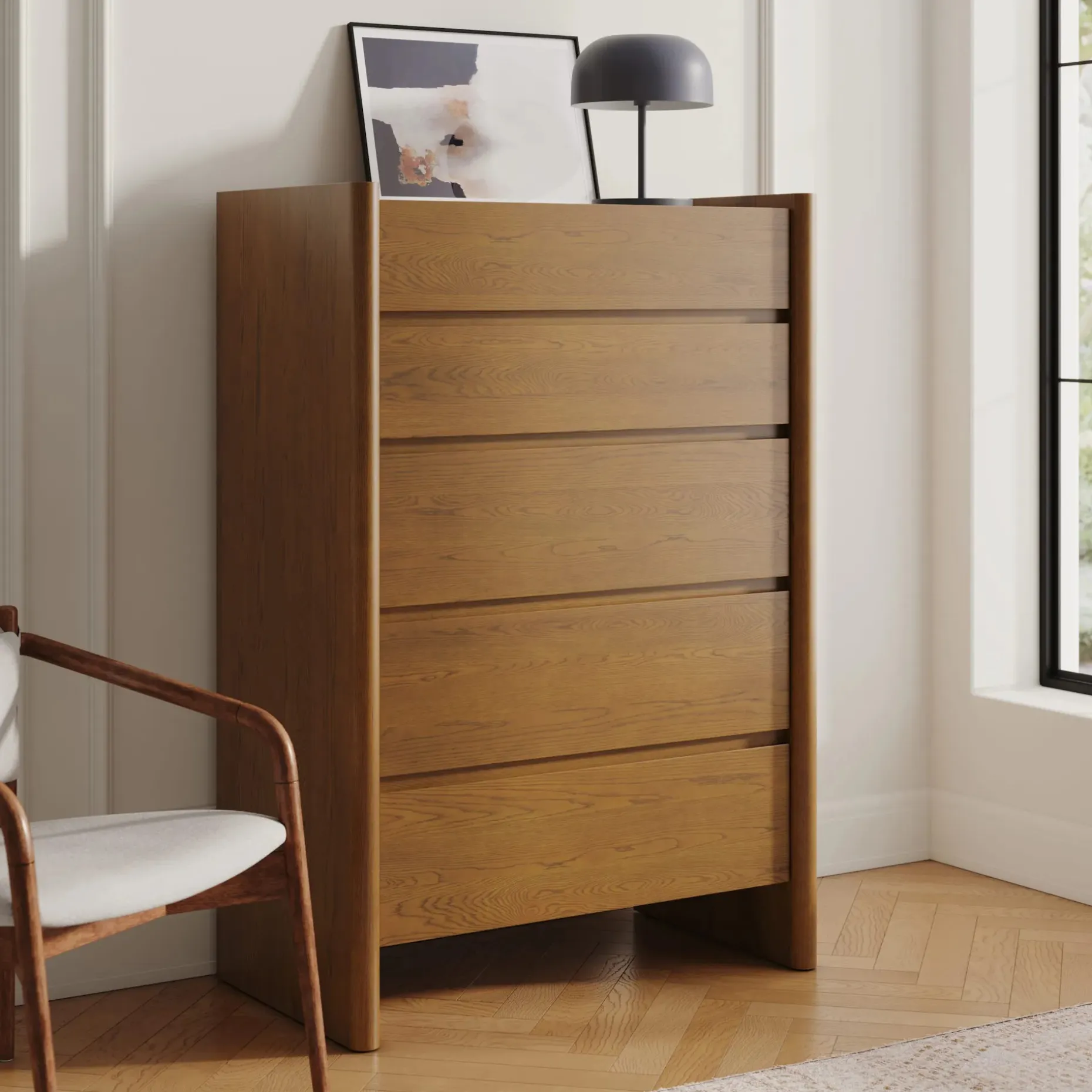 Torme 5-Drawer Chest - Smoked Oak