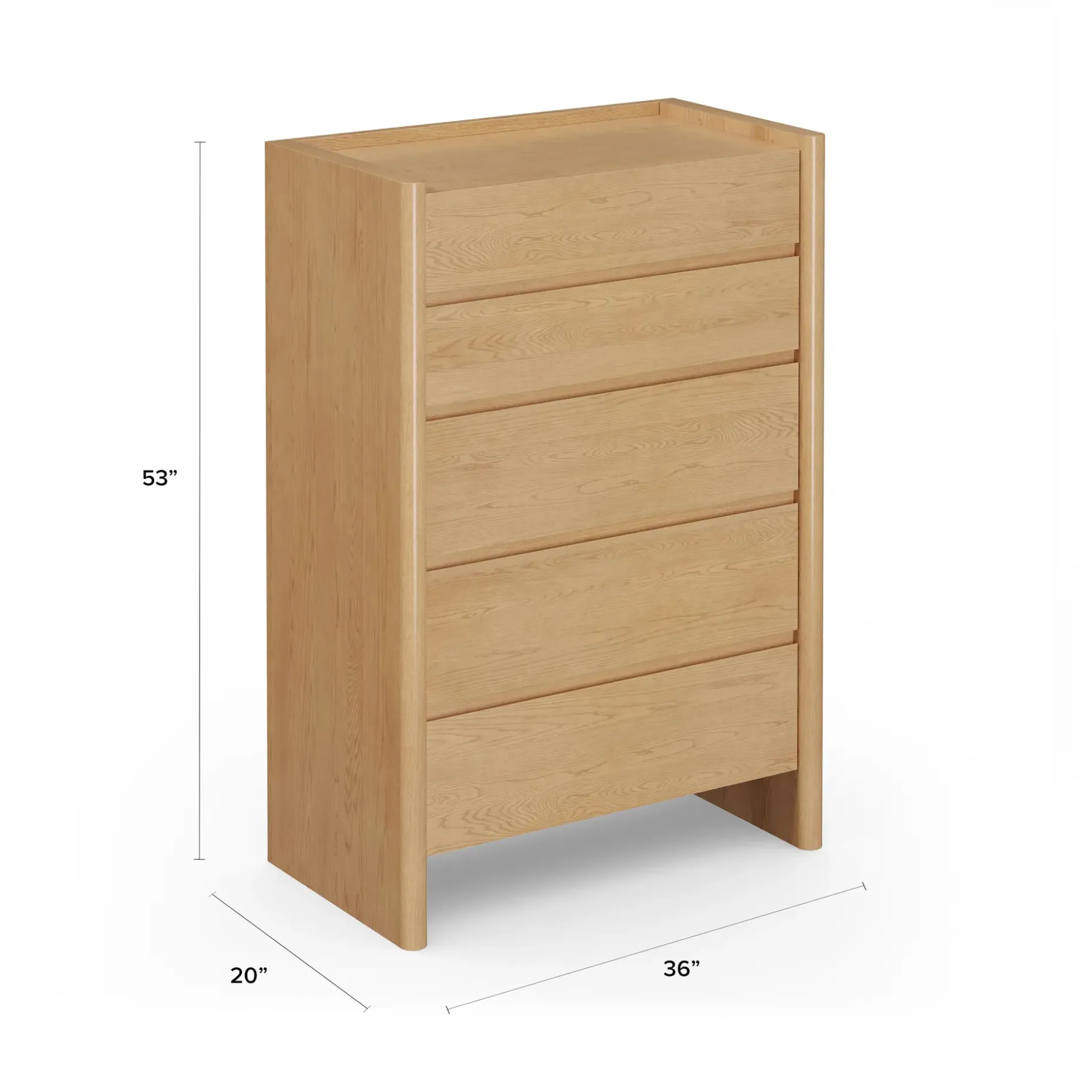 Torme 5-Drawer Chest - White Oak