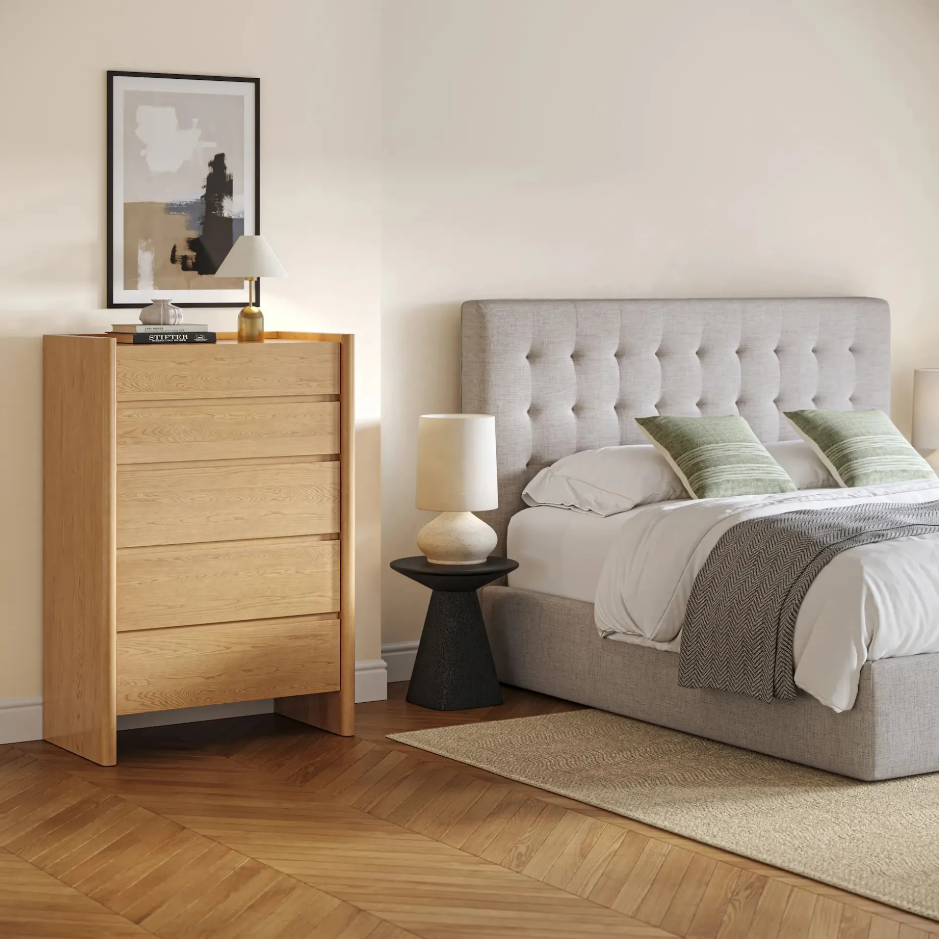 Torme 5-Drawer Chest - White Oak