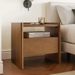 Torme 1-Drawer Nightstand - Smoked Oak
