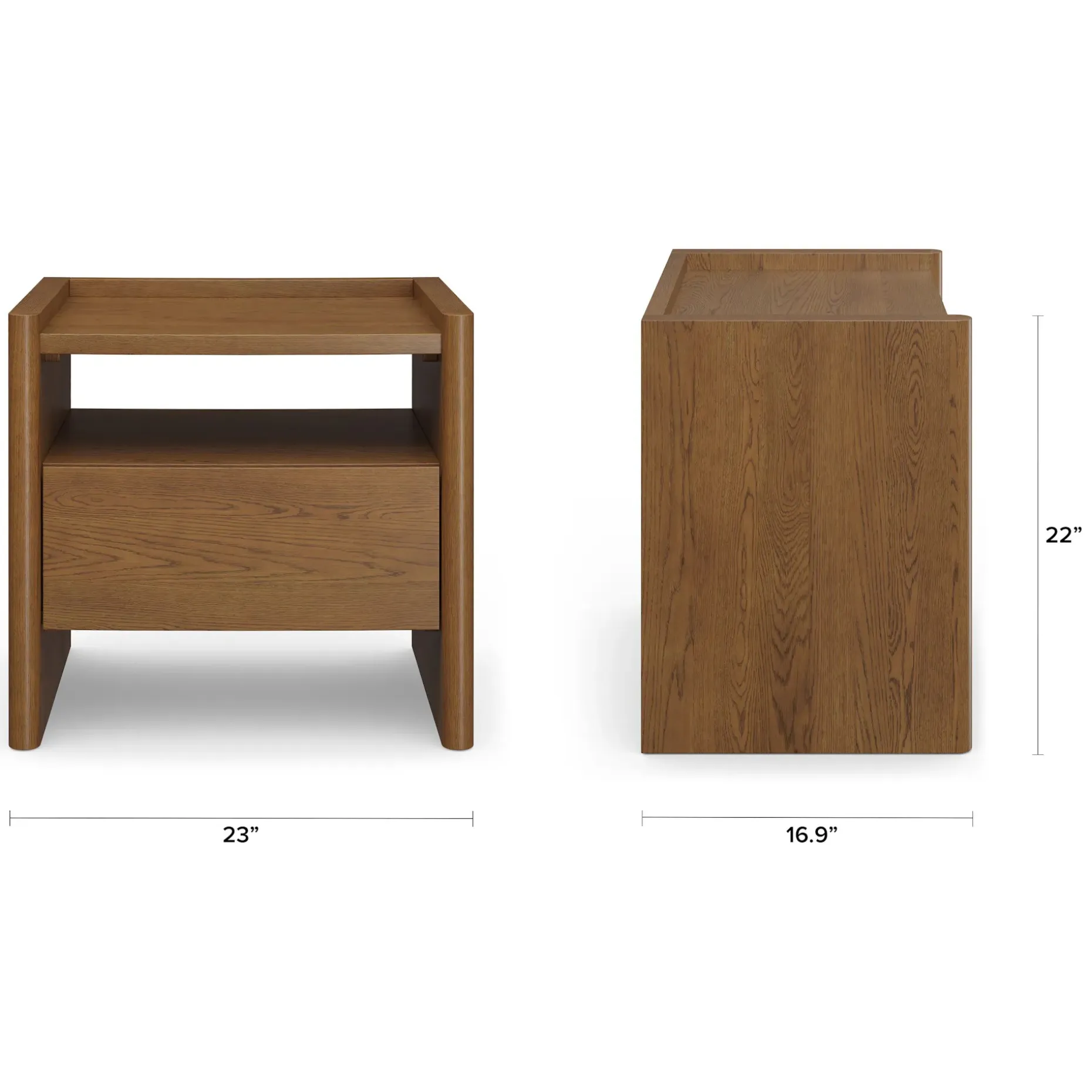 Torme 1-Drawer Nightstand - Smoked Oak