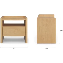 Torme 1-Drawer Nightstand - White Oak