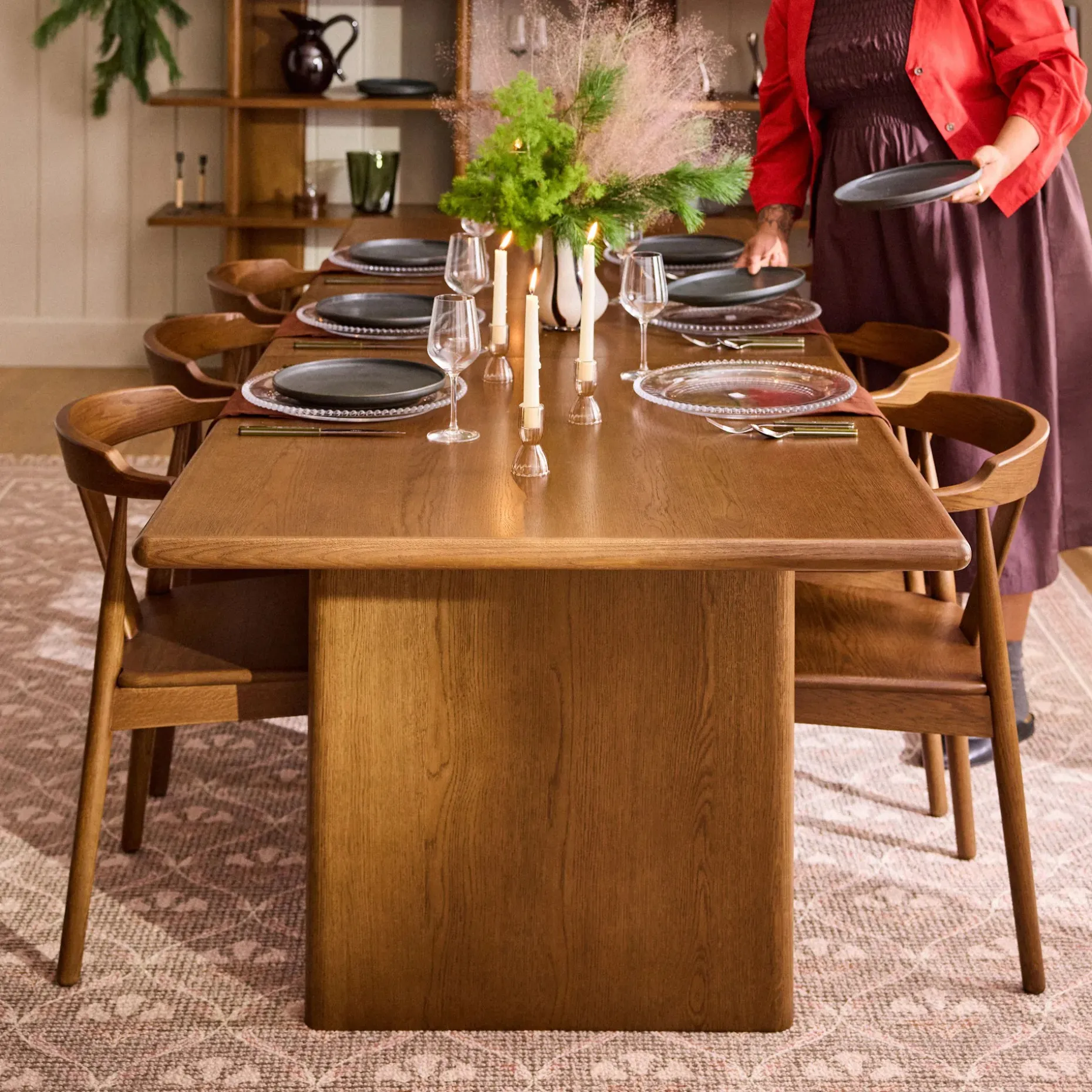 Torme 82.75" - 104.25" Extendable Dining Table - Smoked Oak