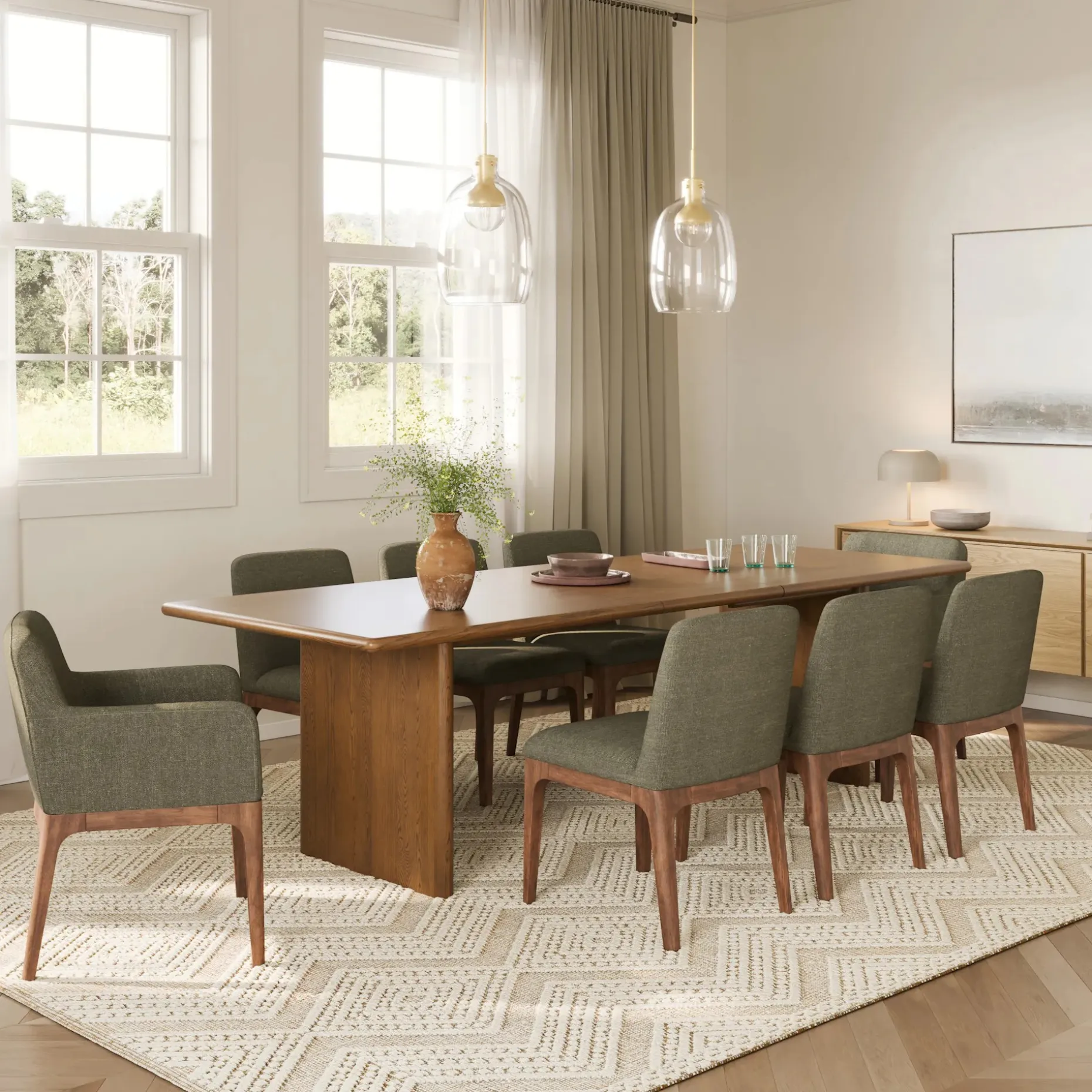 Torme 82.75" - 104.25" Extendable Dining Table - Smoked Oak