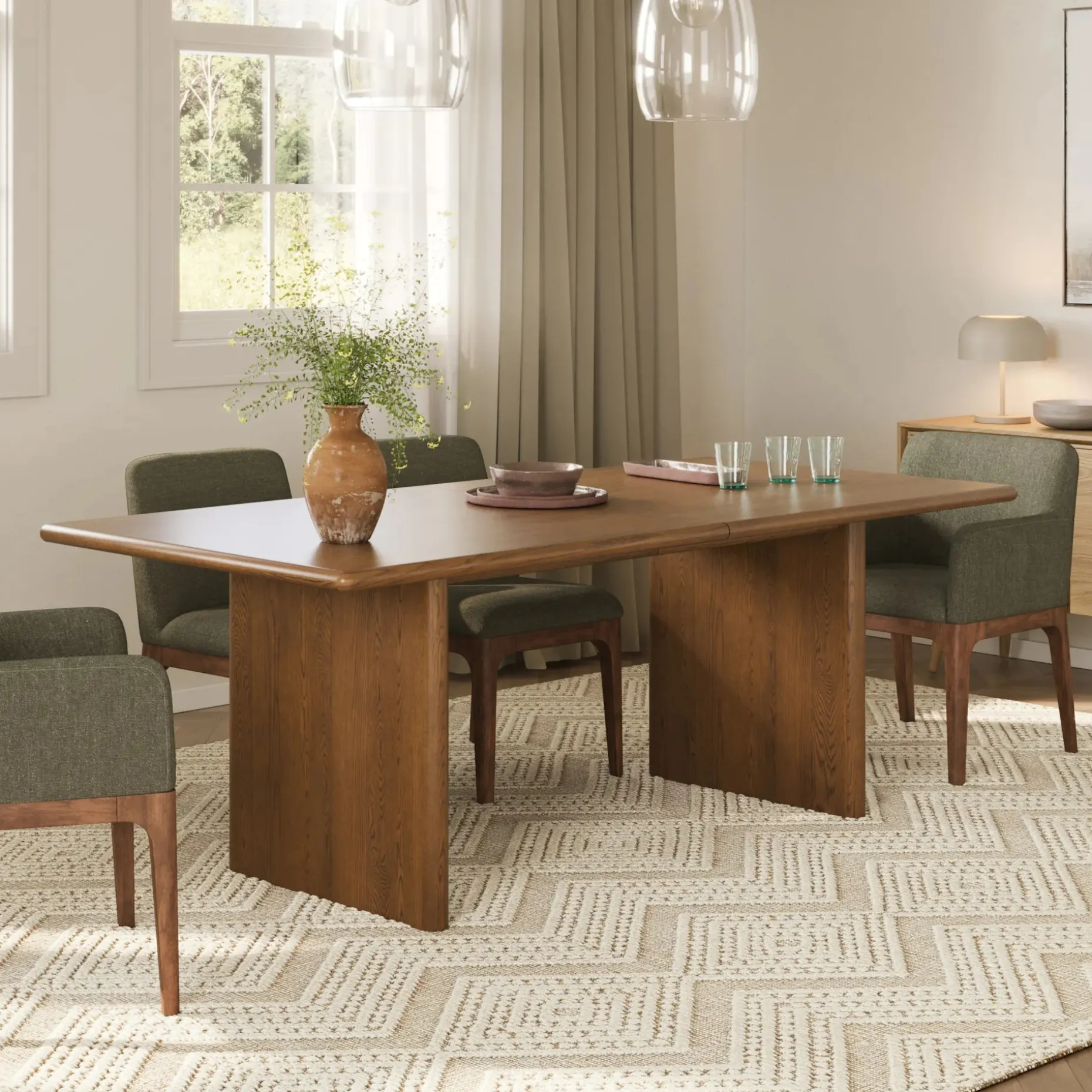 Torme 82.75" - 104.25" Extendable Dining Table - Smoked Oak