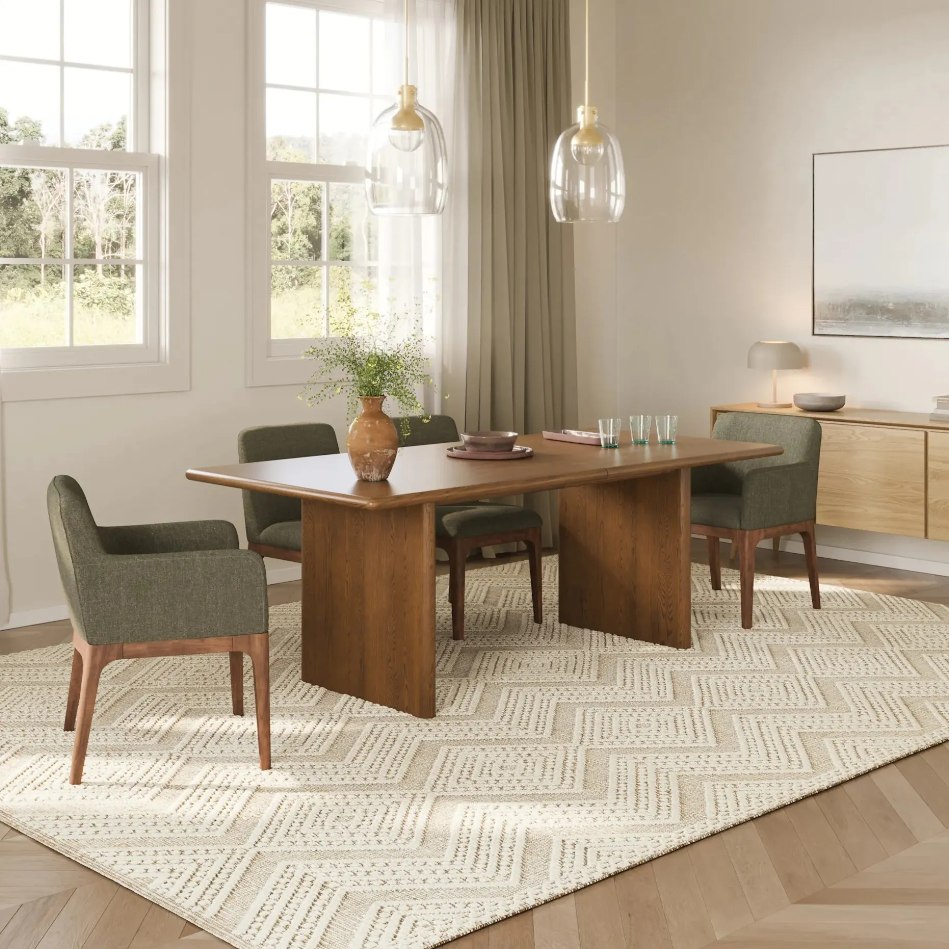 Torme 82.75" - 104.25" Extendable Dining Table - Smoked Oak