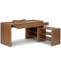 Torme L-Shape Desk Set - Smoked Oak