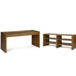 Torme L-Shape Desk Set - Smoked Oak