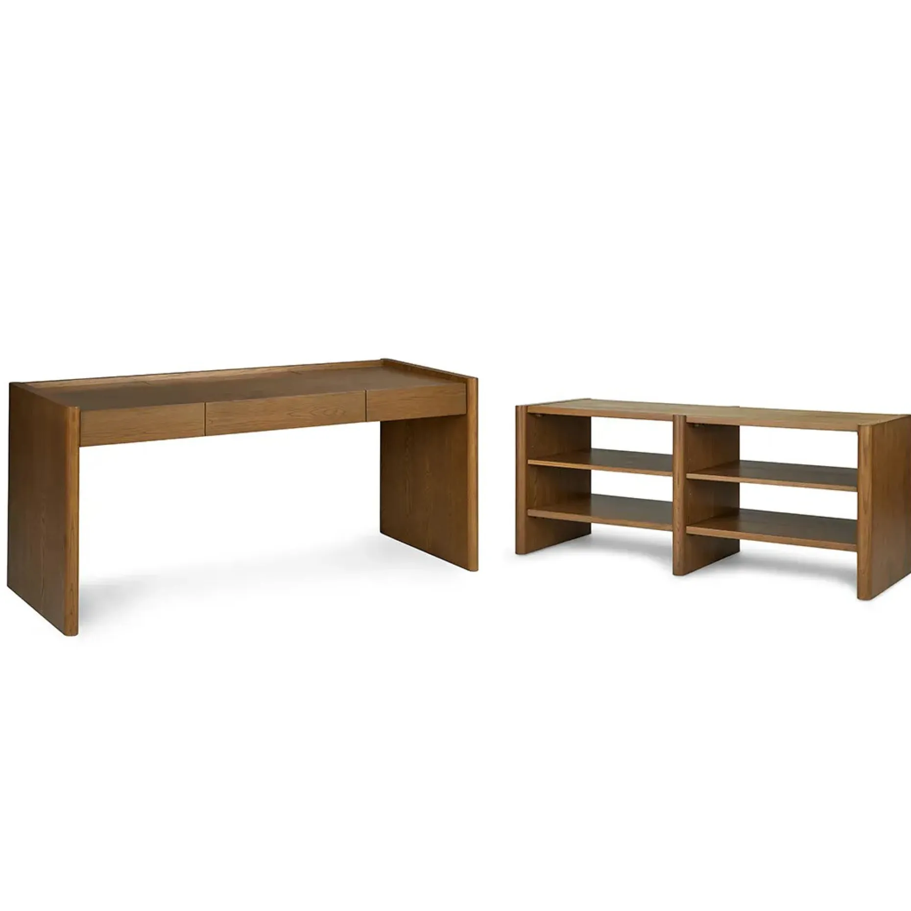 Torme L-Shape Desk Set - Smoked Oak