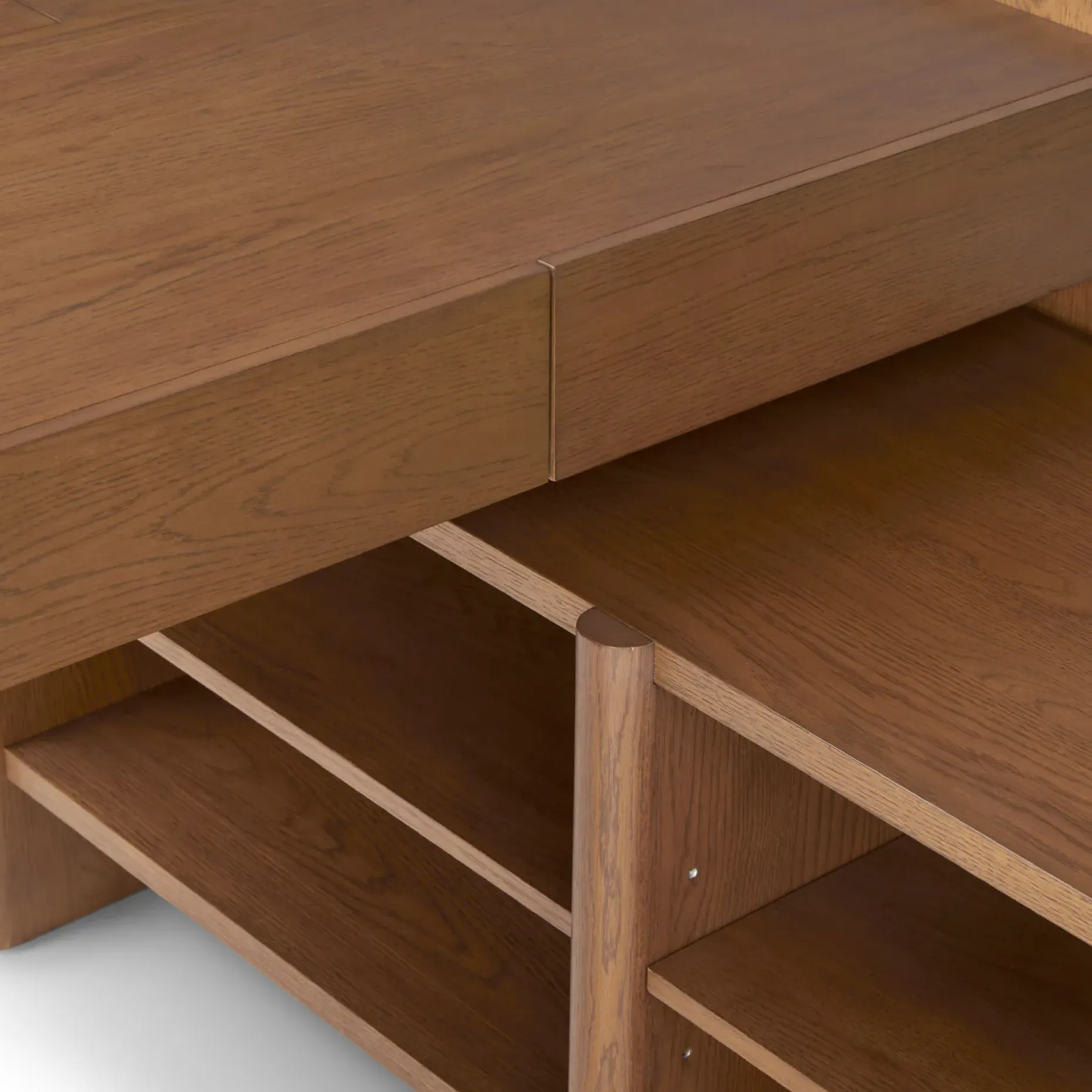 Torme L-Shape Desk Set - Smoked Oak
