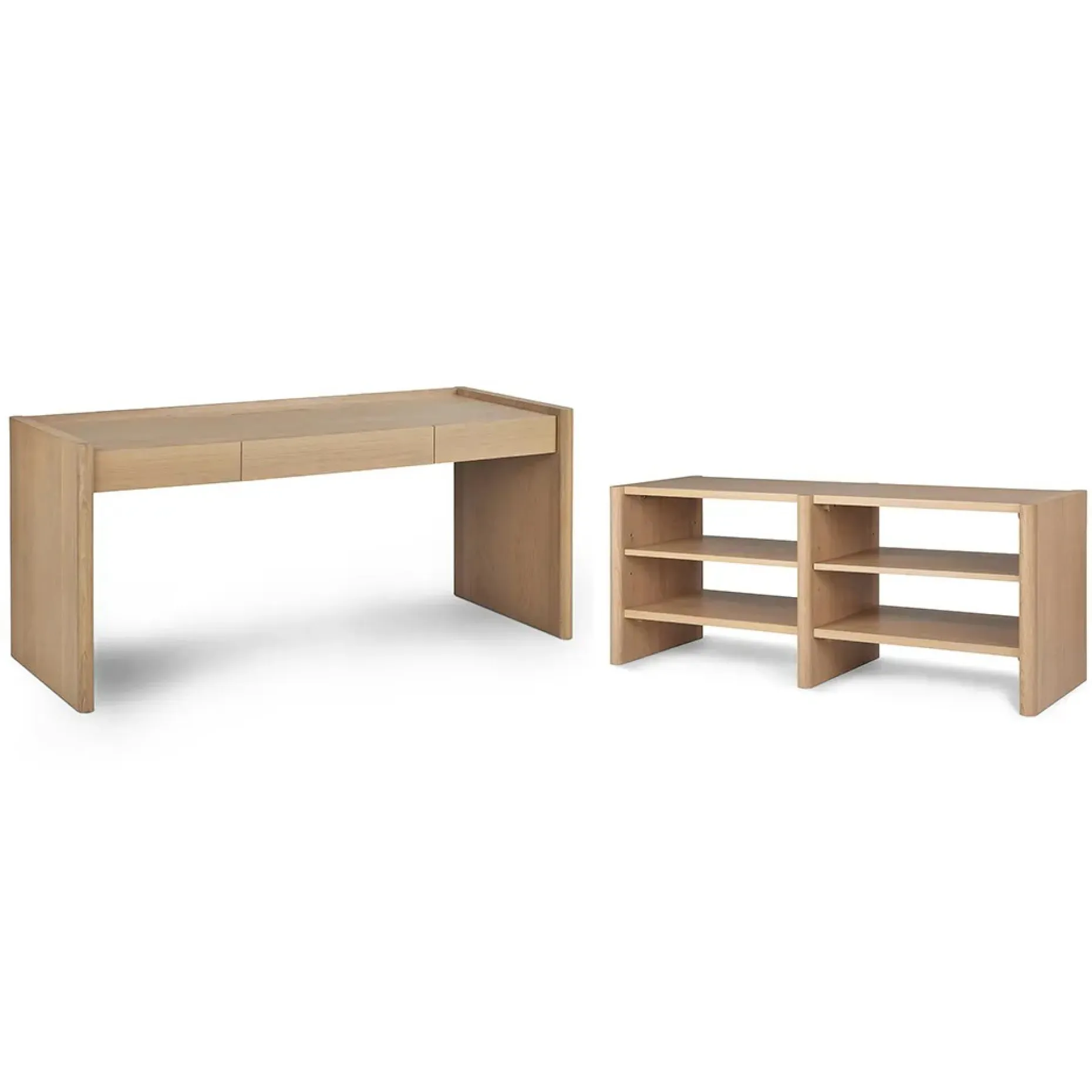 Torme L-Shape Desk Set - White Oak
