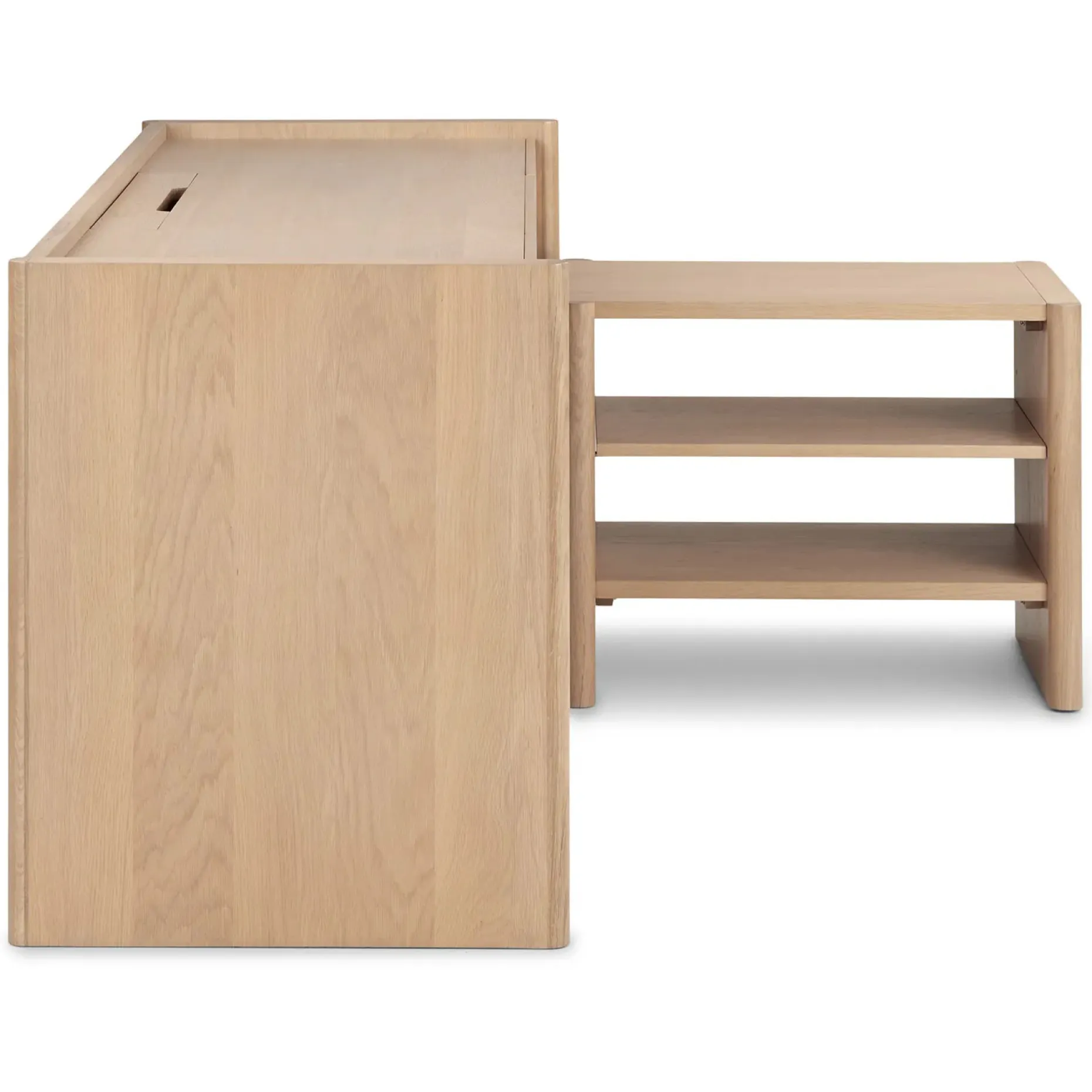 Torme L-Shape Desk Set - White Oak