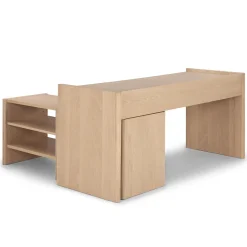 Torme L-Shape Desk Set - White Oak