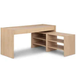 Torme L-Shape Desk Set - White Oak