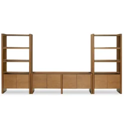 Torme 140" Media Storage Set - Smoked Oak