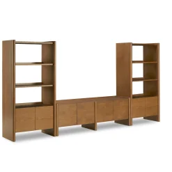 Torme 140" Media Storage Set - Smoked Oak
