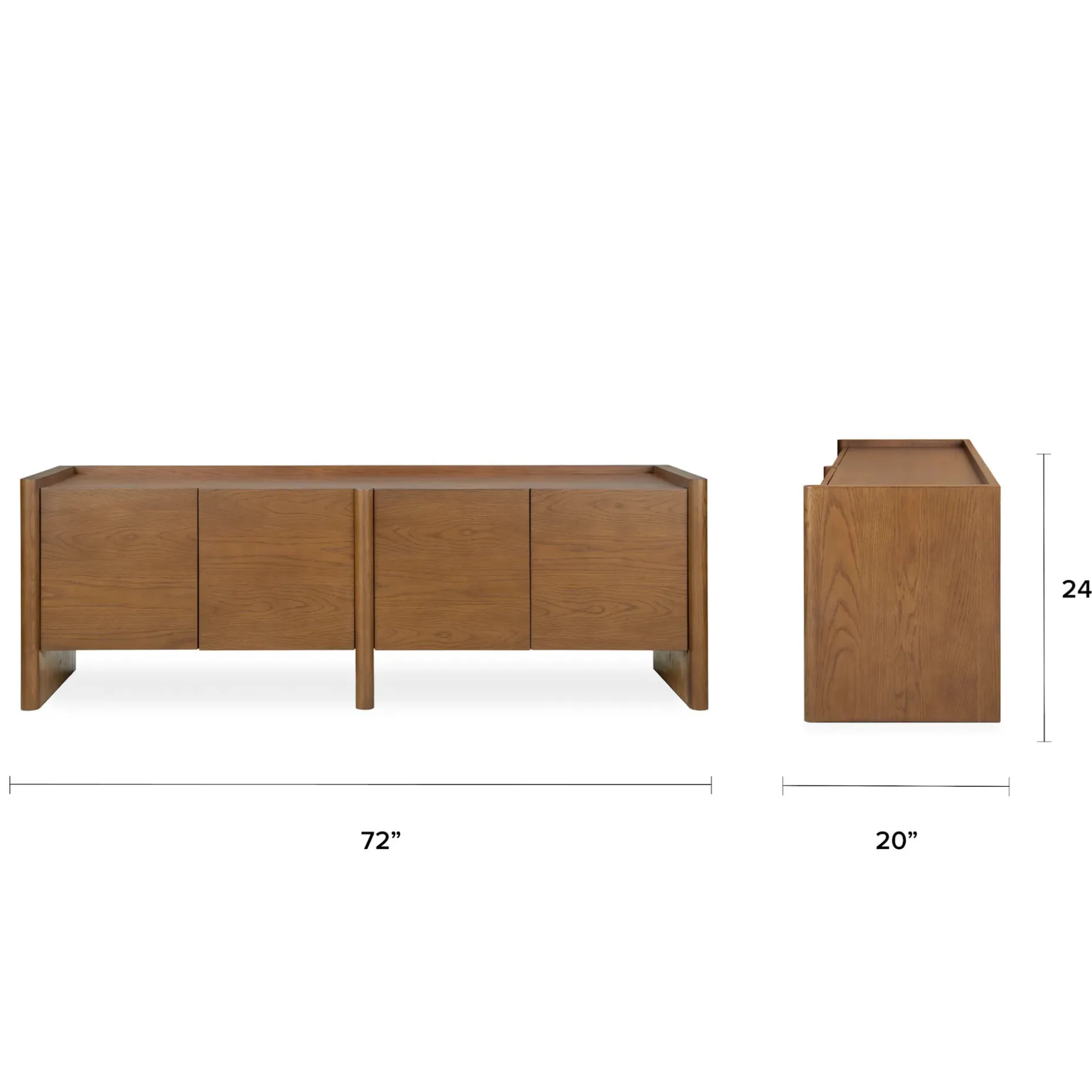 Torme 140" Media Storage Set - Smoked Oak