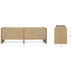 Torme 140" Media Storage Set - White Oak