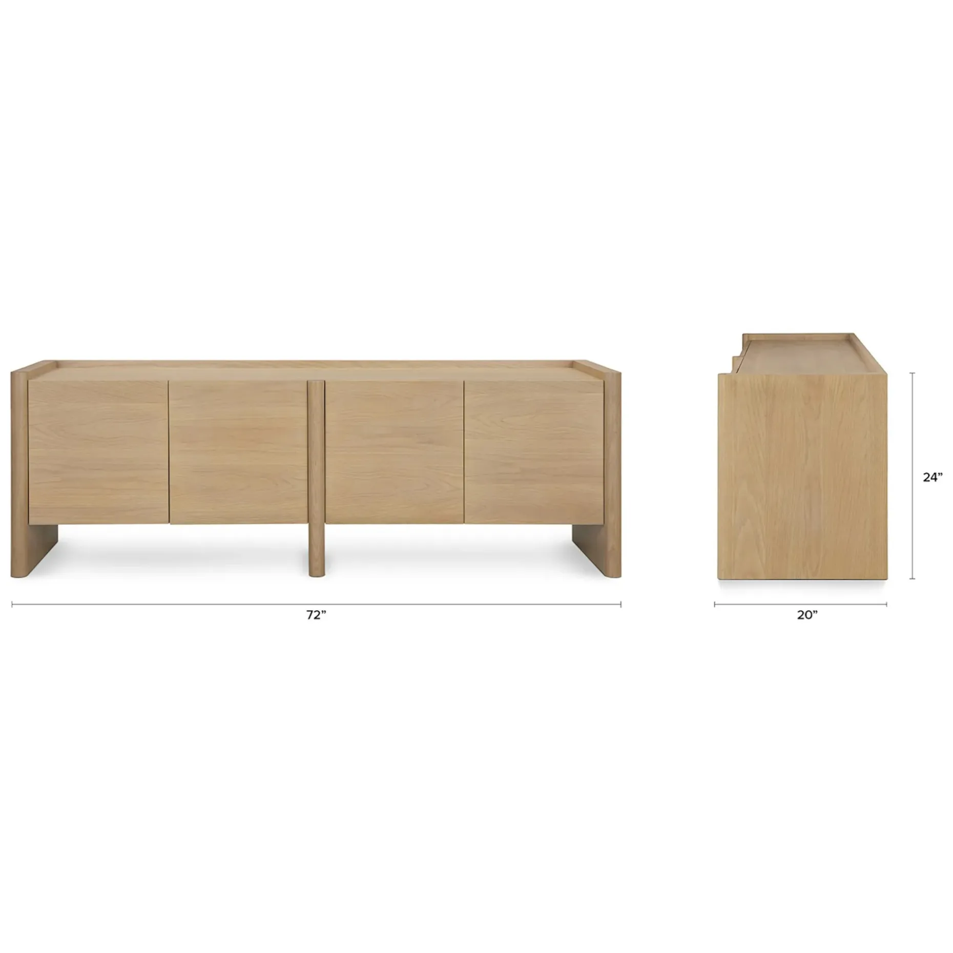 Torme 140" Media Storage Set - White Oak