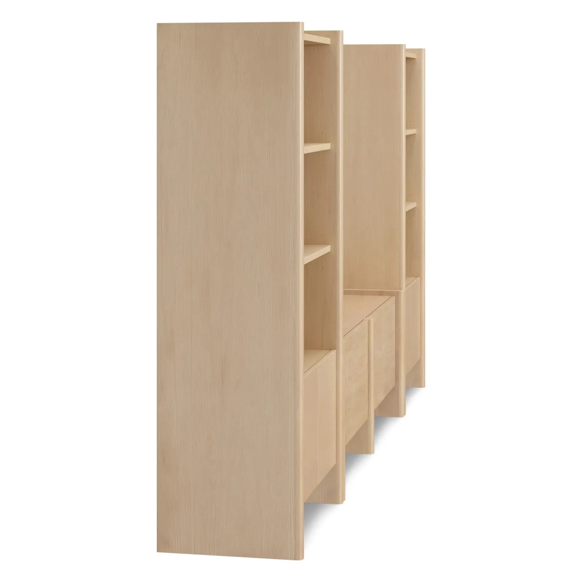 Torme 140" Media Storage Set - White Oak