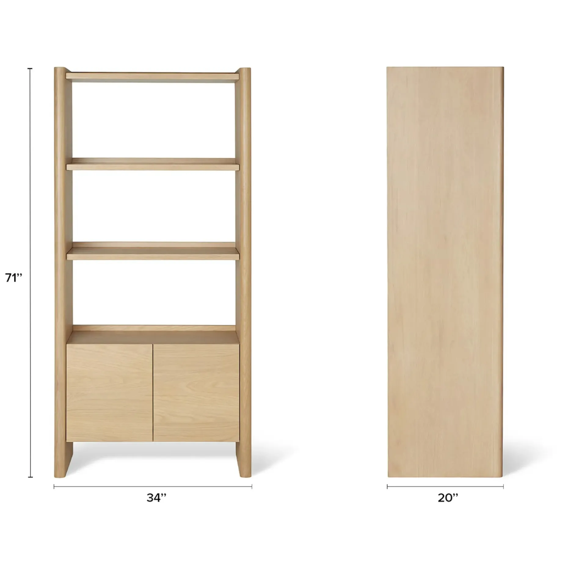Torme 140" Media Storage Set - White Oak
