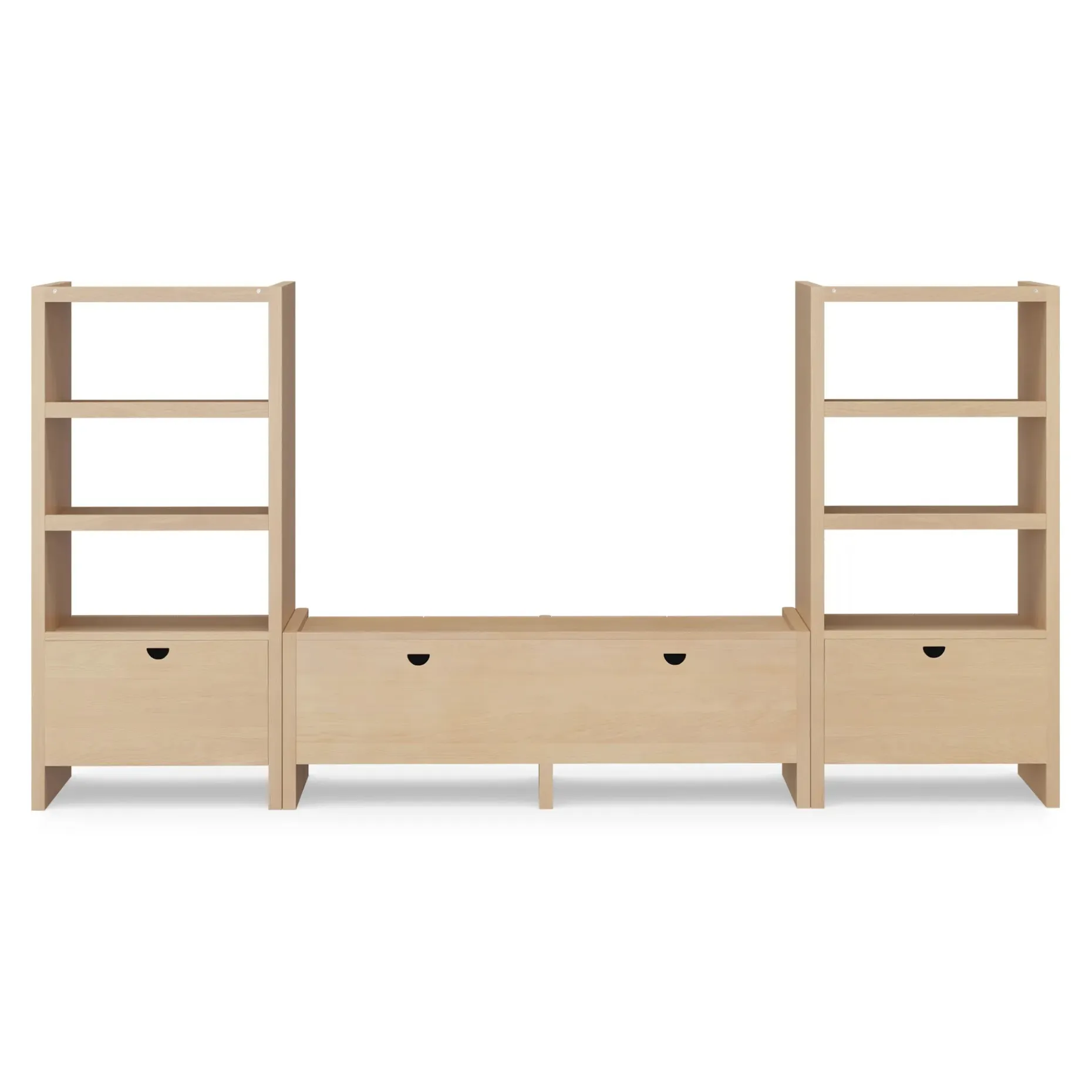 Torme 140" Media Storage Set - White Oak