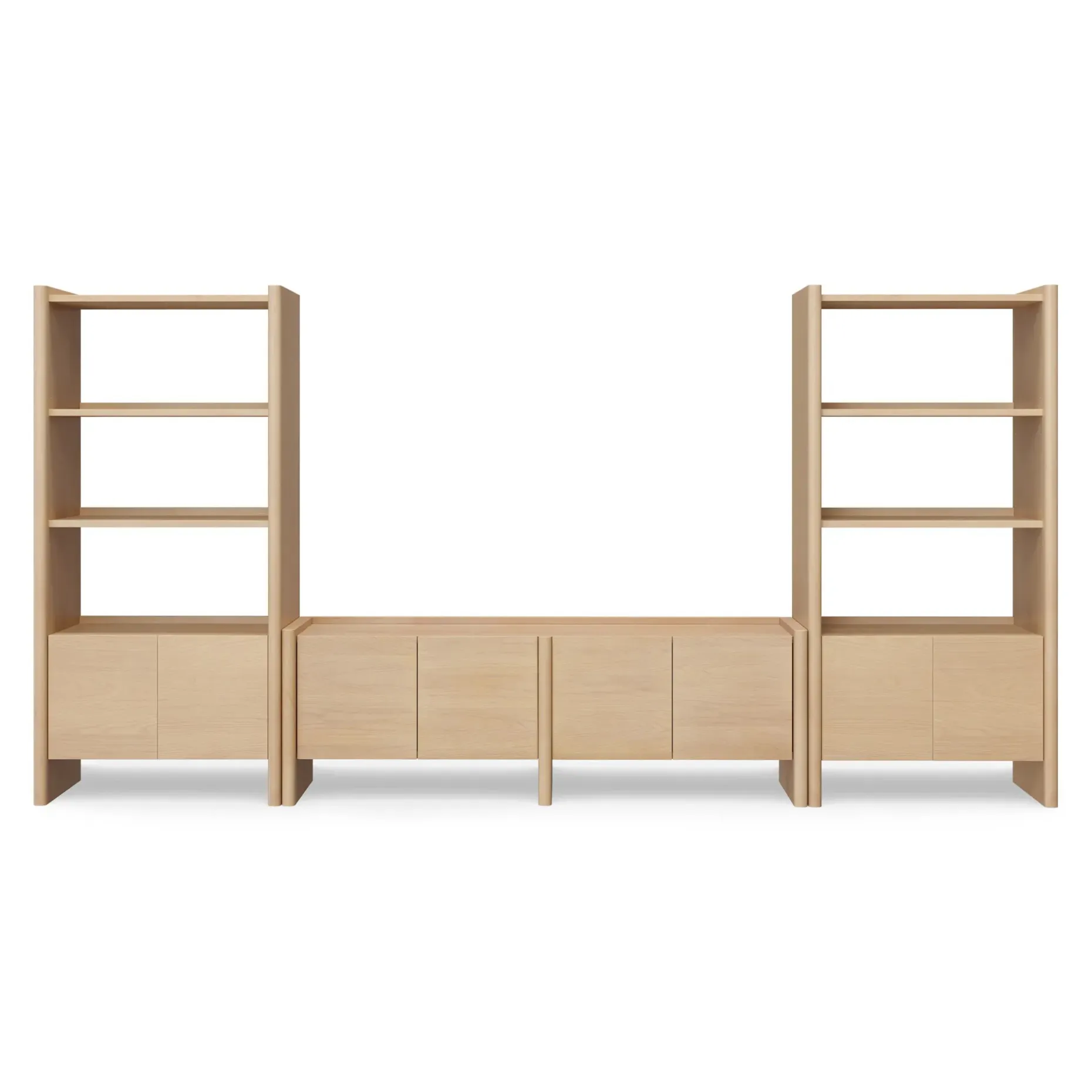 Torme 140" Media Storage Set - White Oak