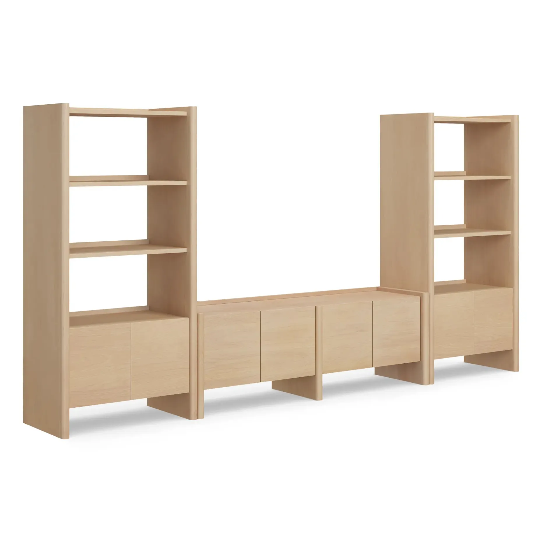 Torme 140" Media Storage Set - White Oak