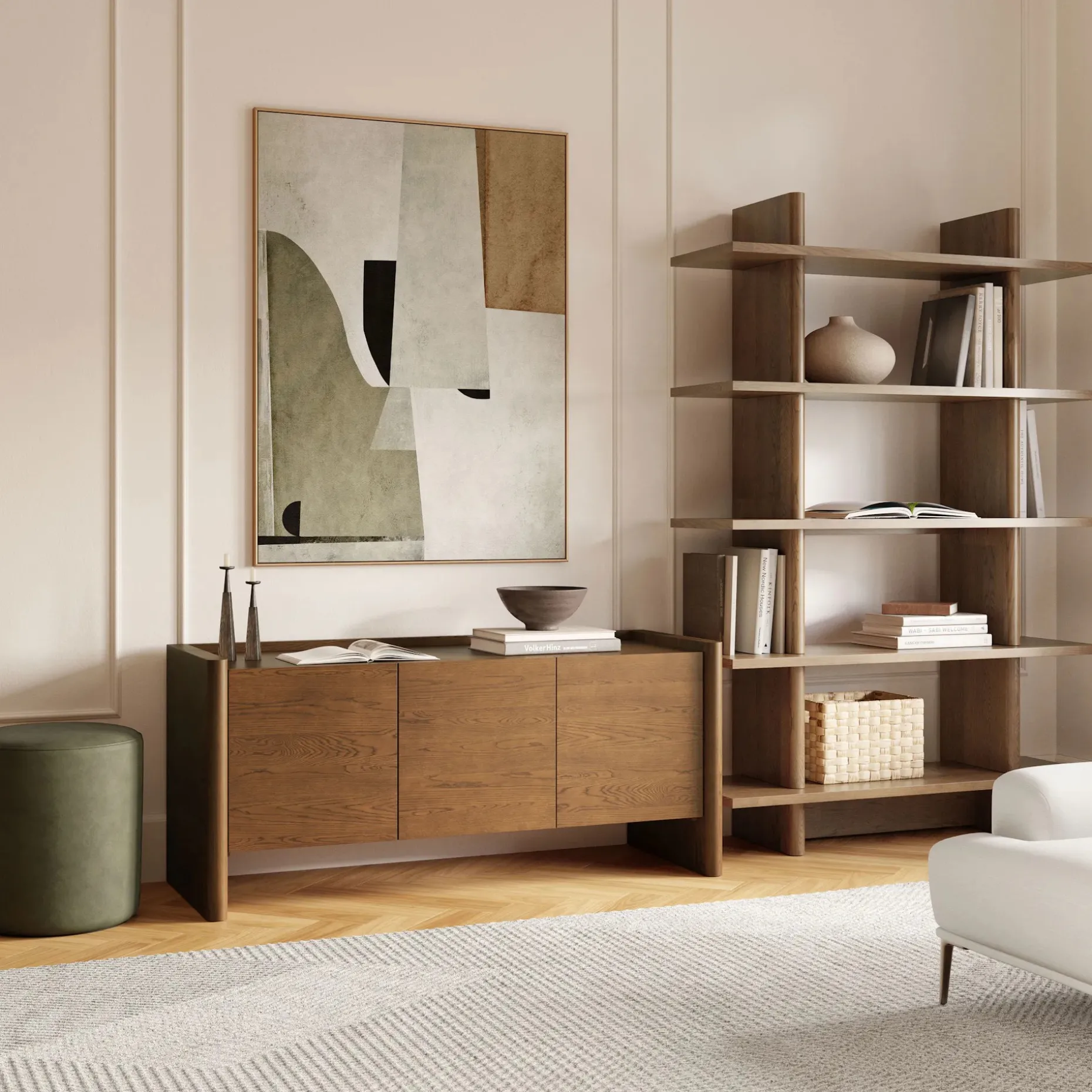 Torme 54" Media Unit - Smoked Oak