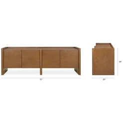 Torme 72" Media Unit - Smoked Oak