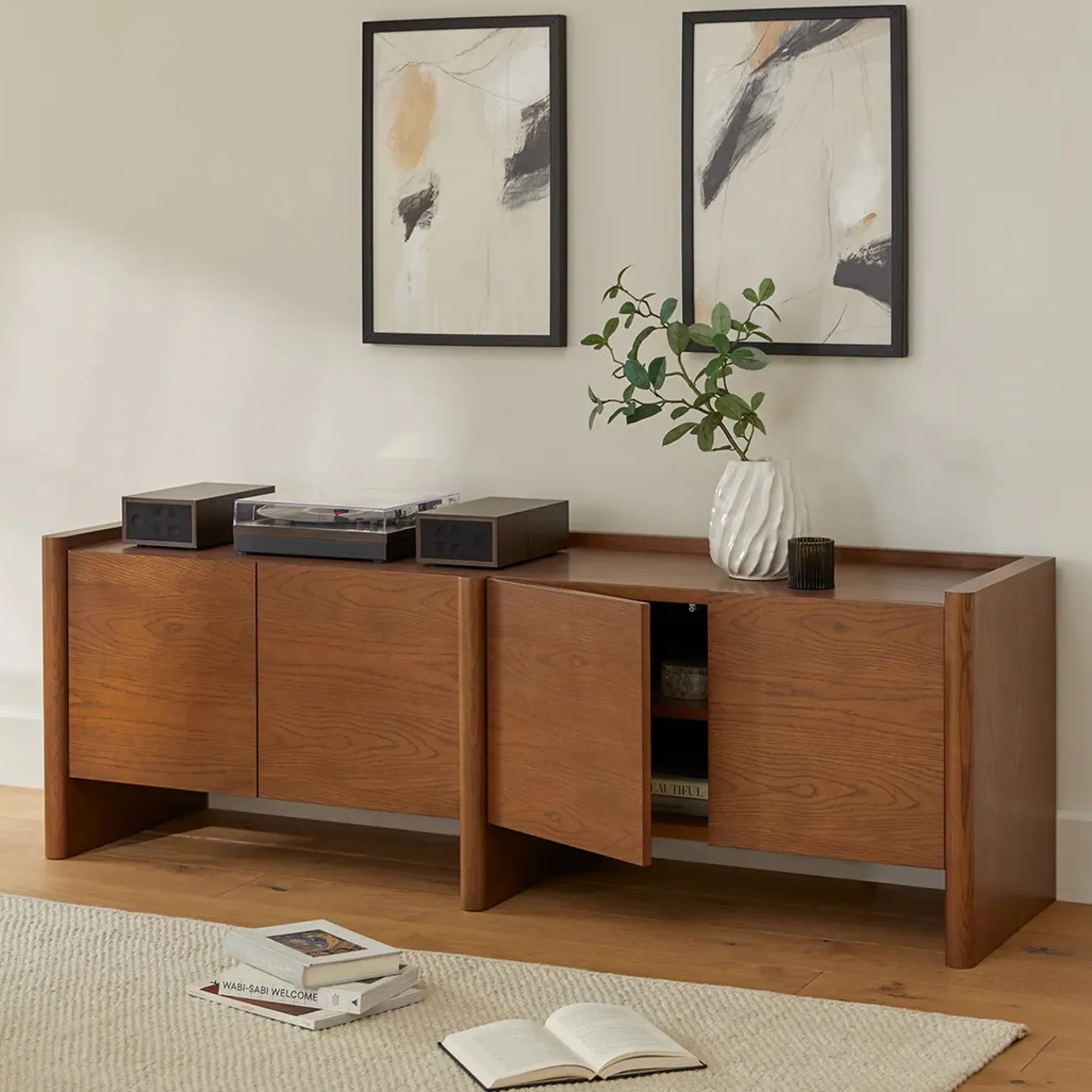 Torme 72" Media Unit - Smoked Oak