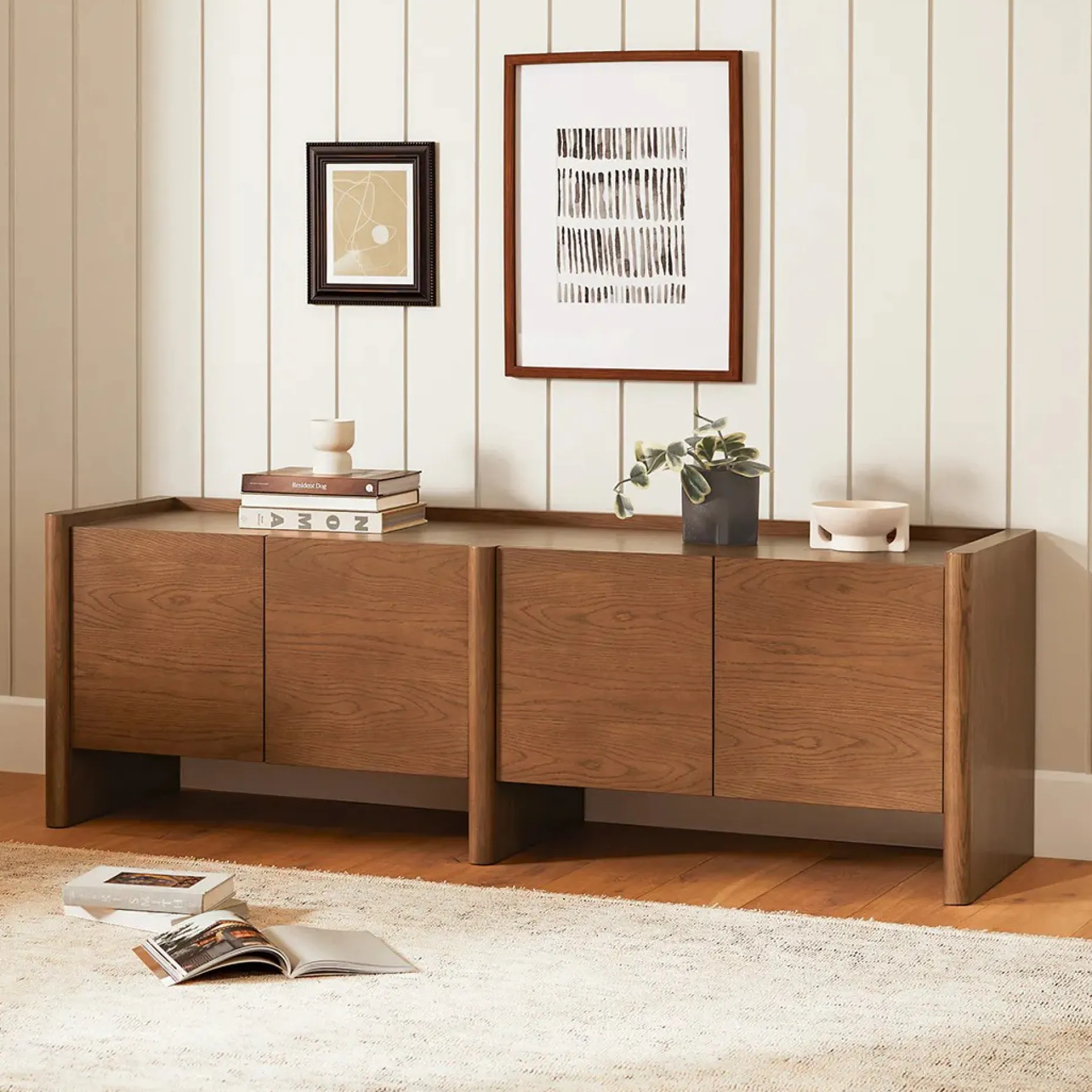 Torme 72" Media Unit - Smoked Oak